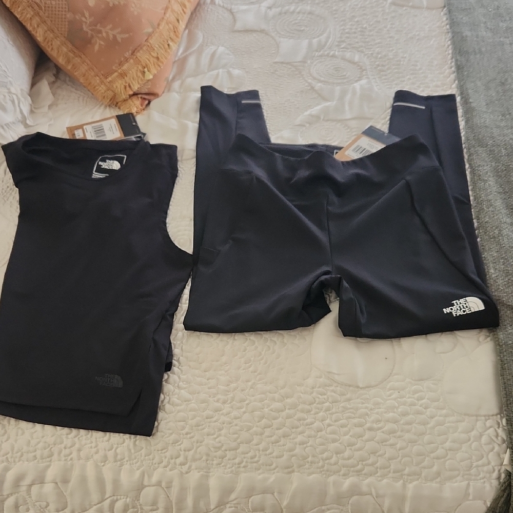 The North Face Black Sleeveless Top and Leggings Set